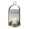 Raz 8.5” Antique-Styled Golden Weathered Christmas Pillar Candle Lantern